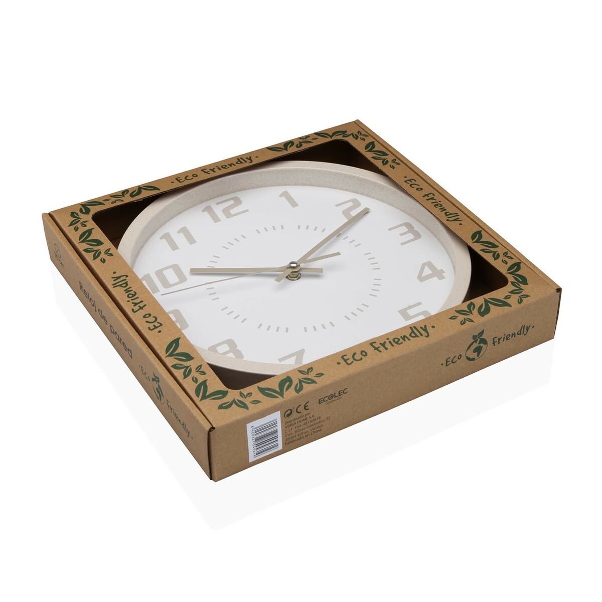 Ceas de Perete Versa Bej Lemn 4,2 x 30 x 30 cm